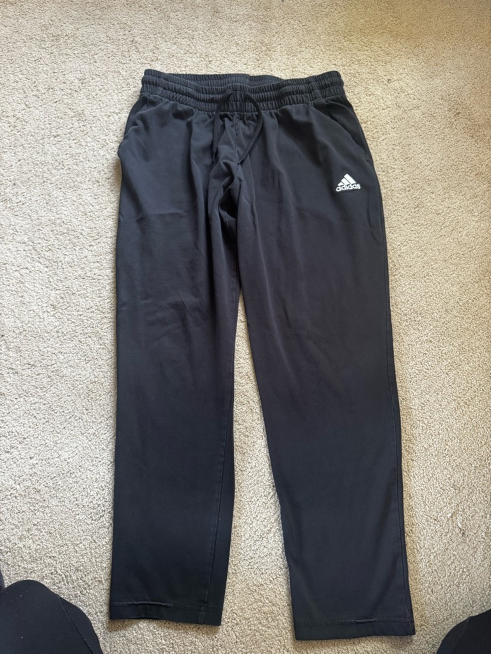 adidas Black Men's Jogger Pants with White Logo